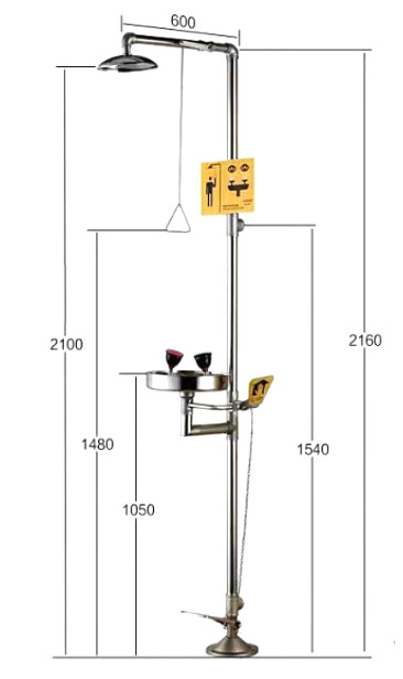 304不锈钢紧急冲淋洗眼器 304不锈钢紧急冲淋洗眼器
