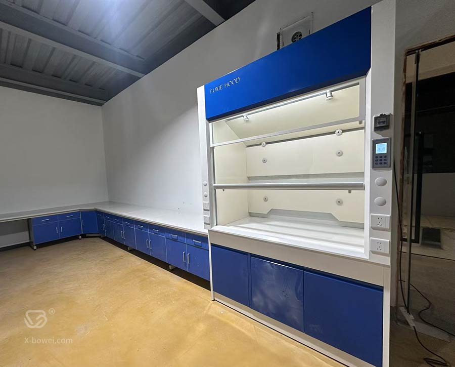 上海化验室钢木边台安装完工